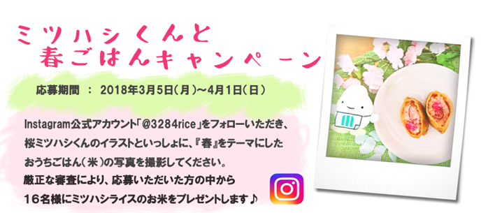 Instagram　ミツハシくんと春ごはんキャンペーン