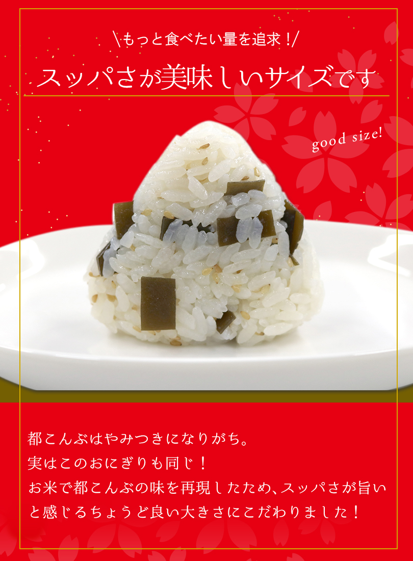 スッパさが美味しいサイズのおにぎりです